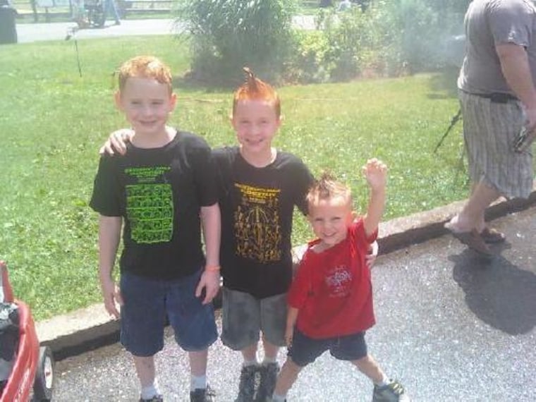 Blase Byrd with his brothers Bryce and Brady. Blase received a cord blood transplant from Bryce.